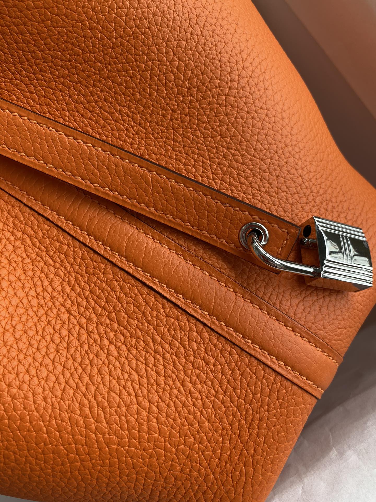 Hermes Picotin Lock 18 Bag In Orange Clemence Leather